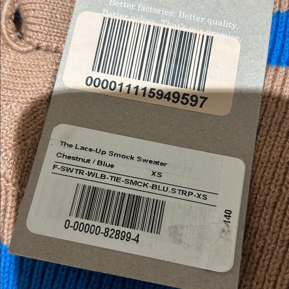 Everlane The Lace-Up Smock Knit Sweater Wool Cotton Women’s Size M and XS NWT - Picture 10 of 11